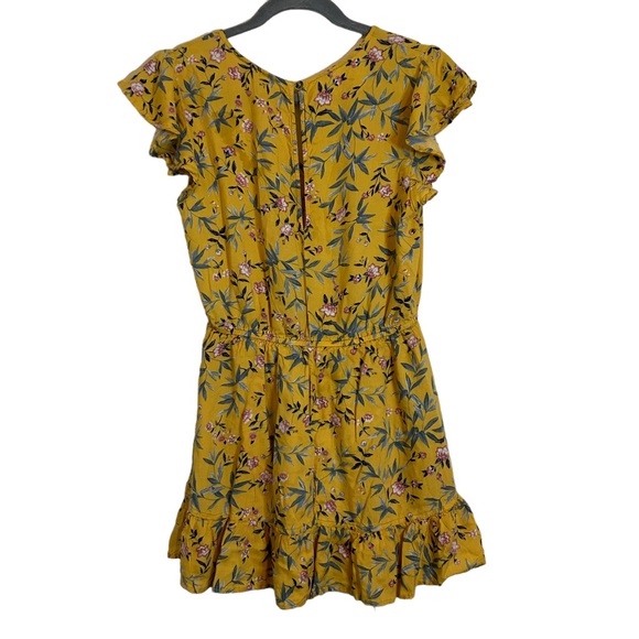 AMERICAN EAGLE Yellow Floral Ruffle Romper M - Picture 7 of 9
